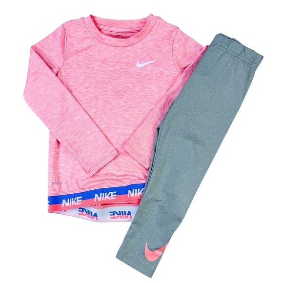 Nike Dri-FIT 2-Piece Set - Size 4T - Coral & Gray - Picture 2 of 10